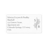 Étiquette Simple Boho Monogram Mariage Adresse de retour (Devant)