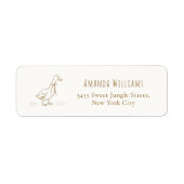 Étiquette Simple Boho Silly Goose Adresse de Retour pour Bab (Devant)