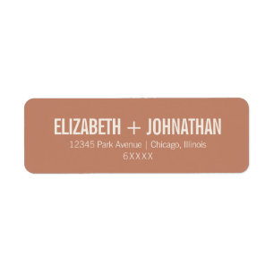 Étiquette Simple Boho Typography Clay Wedding Address Label