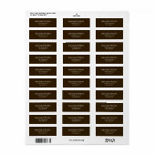 Étiquette Simple Brown élégant moderne (Feuille entière)