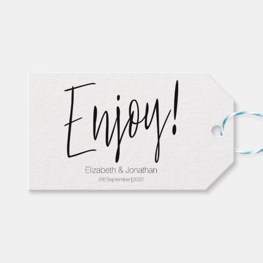 Étiquette Simple Calligraphie Mariage Favor (Devant (Horizontal))