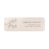 Étiquette Simple calligraphie Rustique Mariage Adresse de re (Devant)