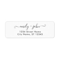 Simple Chic Calligraphie Mariage Adresse de retour
