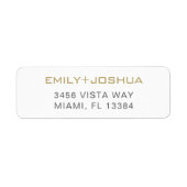 Étiquette Simple Chic Moderne Elegant Gold Adresse de retour (Devant)
