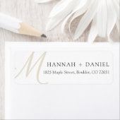 Étiquette Simple Chic Moderne Monogramme Adresse de retour É (En situation)