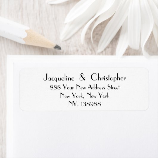 Étiquette Simple Chic Nom de script Mariage Adresse de retou (En situation)