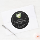 Étiquette simple chou-fleur cueilli maison noir (Enveloppe)