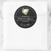Étiquette simple chou-fleur cueilli maison noir (Sac)