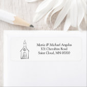 Étiquette Simple Church Mariage Chapelle Adresse de retour É (En situation)