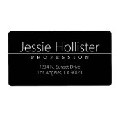 Étiquette Simple Classic Black White Business Adresse de ret (Devant)