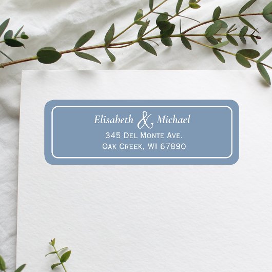 Étiquette Simple classique Dusty Blue Mariage Adresse de ret