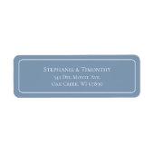 Étiquette Simple classique Dusty Blue Mariage Adresse de ret (Devant)