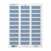 Étiquette Simple classique Dusty Blue Mariage Adresse de ret (Feuille entière)