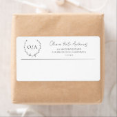 Étiquette Simple classique Monogramme Wreath Élégant (En situation)