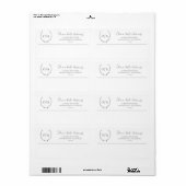 Étiquette Simple classique Monogramme Wreath Élégant (Feuille entière)