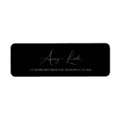 Étiquette Simple Classy Black & White Script Wedding Address (Devant)