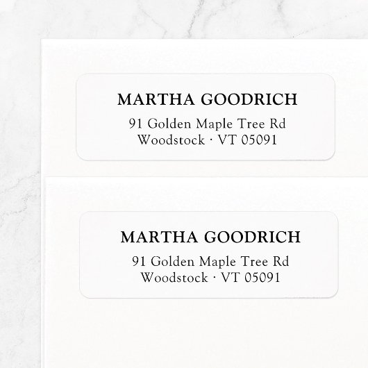 Étiquette Simple Classy Elegant 12 Adresse de retour