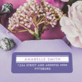 Étiquette Simple Clean Purple White Adresse de retour Typo