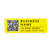Étiquette Simple Code QR de site Web jaune moderne Adresse d (Devant)