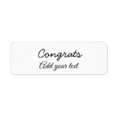 Étiquette Simple congratulation graduation add your (Devant)