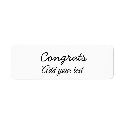 Étiquette Simple congratulation graduation add your (Devant)