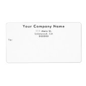 Étiquette Simple Custom Business Shipping Labels (Devant)