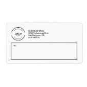 Étiquette Simple Custom logo Business Return Address  (Devant)