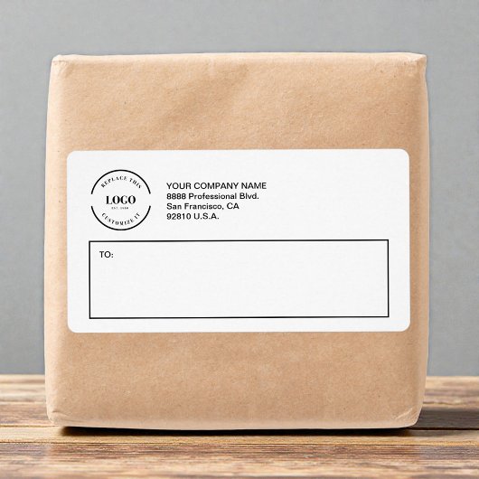 Étiquette Simple Custom logo Business Return Address 