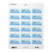 Étiquette Simple Cute Whale Blue Sea Adresse d'anniversaire (Feuille entière)