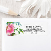 Étiquette simple d'adresse de retour botanique et  (En situation)