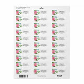 Étiquette simple d'adresse de retour botanique et  (Feuille entière)