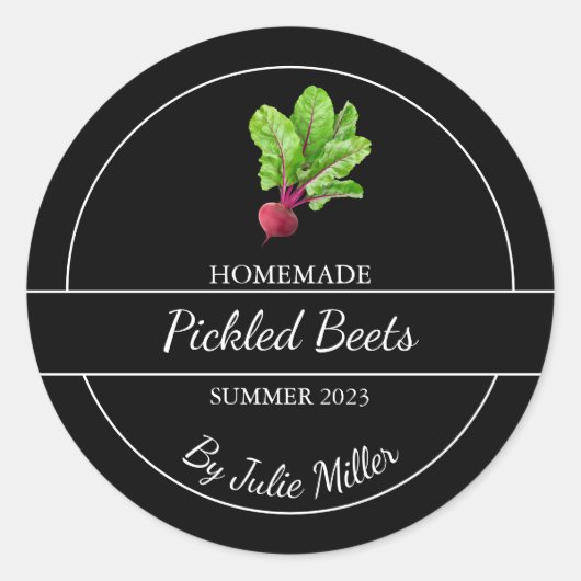 Étiquette simple de betteraves cuites maison (Devant)