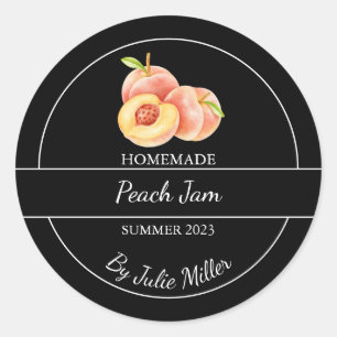 Étiquette simple de confiture de pêche maison