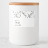 Étiquette simple de confiture de poire noire et bl (Devant)
