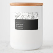 Étiquette simple de confiture de pomme noire et bl (Devant)