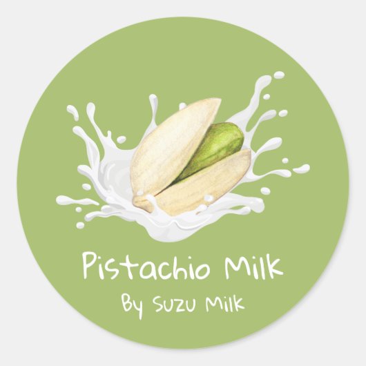 Étiquette Simple de Lait de Pistache Mignon (Devant)