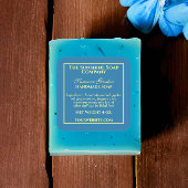 Étiquette simple de savon cosmétique bleu sarcelle