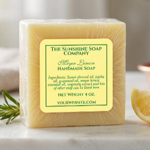 Étiquette simple de savon et de cosmétiques jaune
