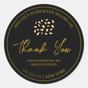 Étiquette simple de sésame maison