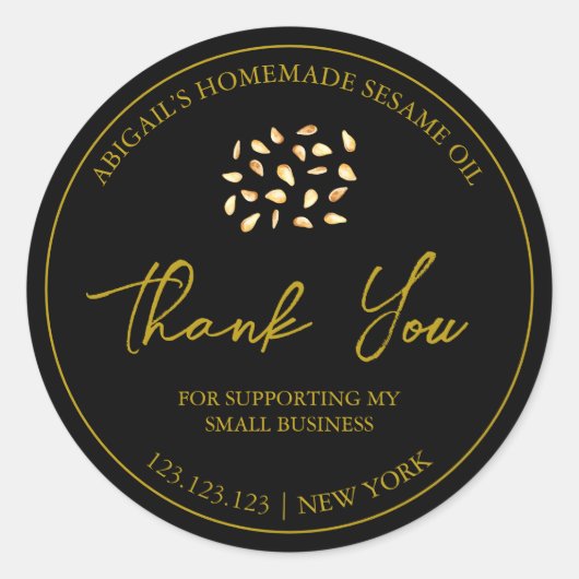 Étiquette simple de sésame maison (Devant)