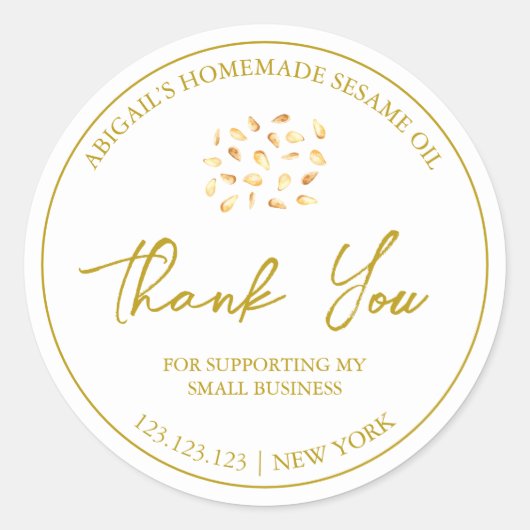 Étiquette simple de sésame maison (Devant)