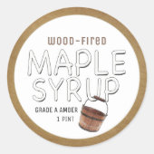 Étiquette simple de sirop d'érable Sap Bucket & Kr (Devant)