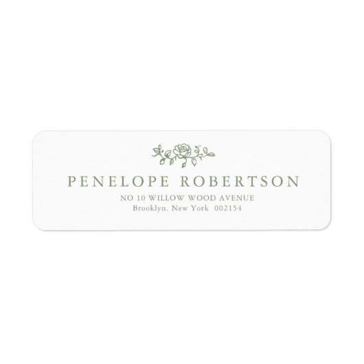 Étiquette Simple Delicate Floral Timeless Sage Mariage vert (Devant)