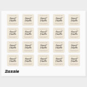 Étiquette simple d'emballage minimaliste beige (Feuille)