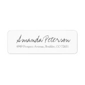 Étiquette Simple Design Moderne Script Adresse de retour (Devant)