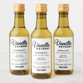 Étiquette Simple d'Extrait de Vanille Personnalisé (Bouteilles)