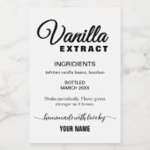 Étiquette Simple d'Extrait de Vanille Personnalisé (Étiquettes simples)