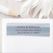 Étiquette Simple Dusty Blue et Bourgogne | MARIAGE (En situation)