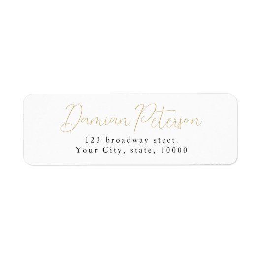 Étiquette Simple élégance romantique script retour adresse (Devant)