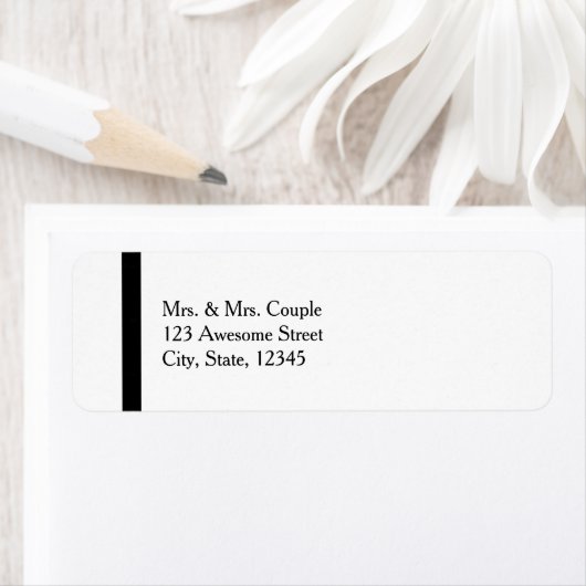 Étiquette Simple Elegant Black & White Adresse (En situation)